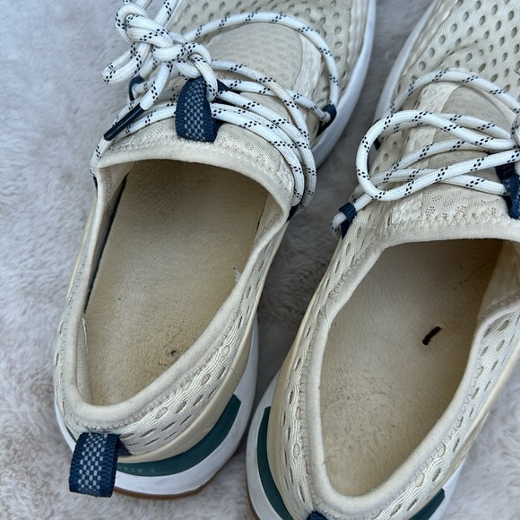 Sorel Cream Sneakers with Blue Highlights Size 8.5 - Picture 6 of 9